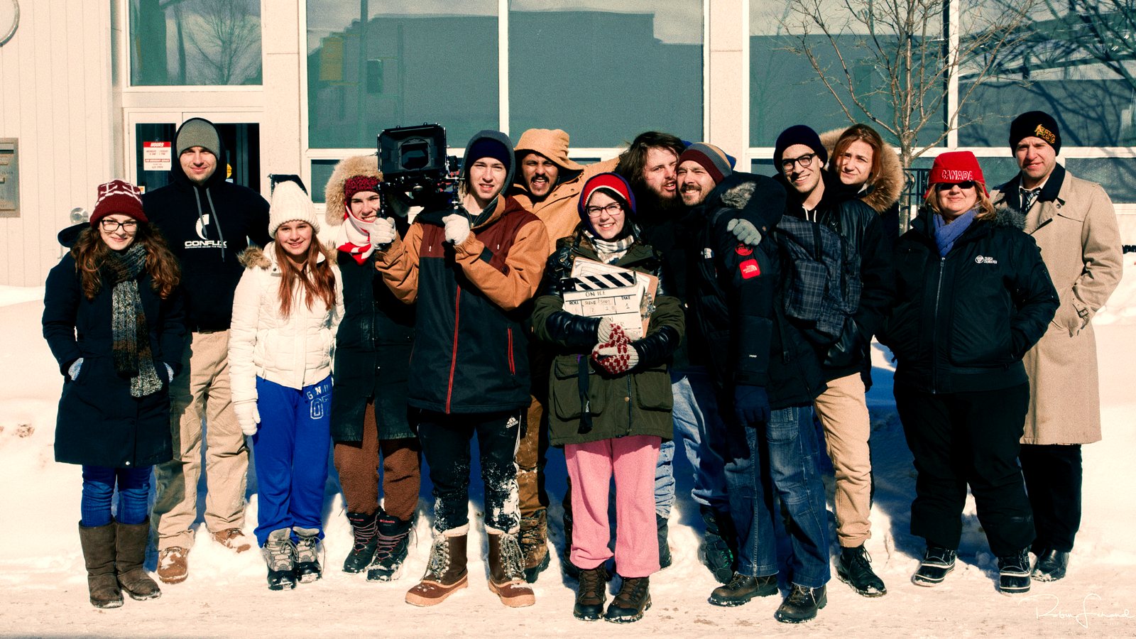 The full crew of a student production